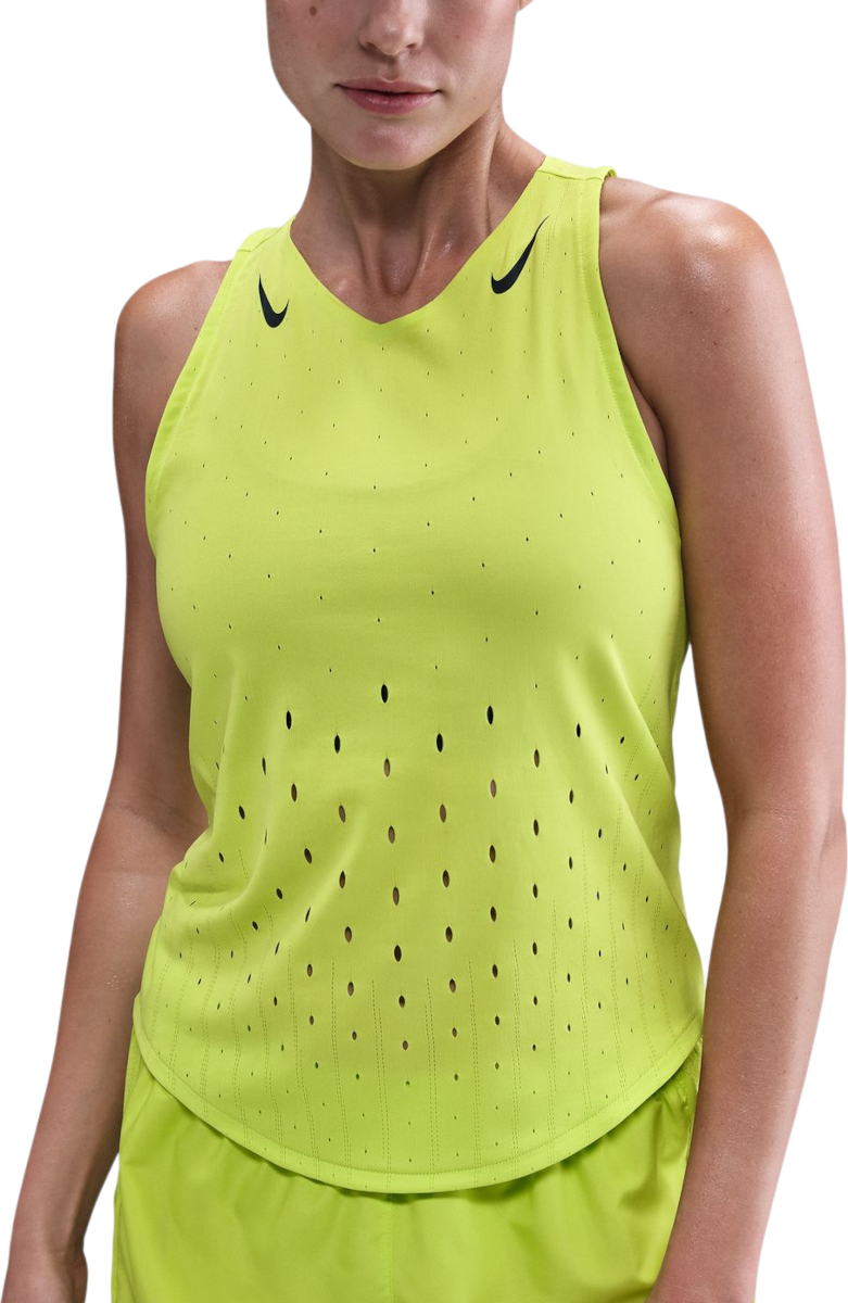 Безрукавка Nike AeroSwift Perforated Running Tank Top Жовтий | fn2504-389, 0