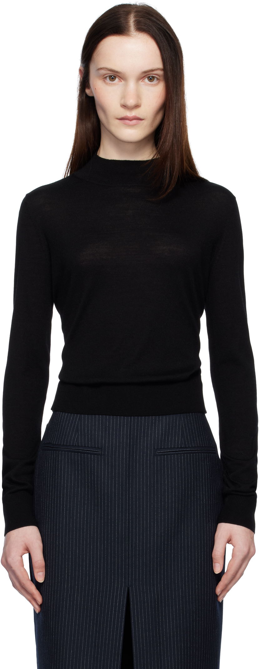 Cветр Anine Bing Monique Long Sleeve Sweater чорний | A-09-10130-BLK1