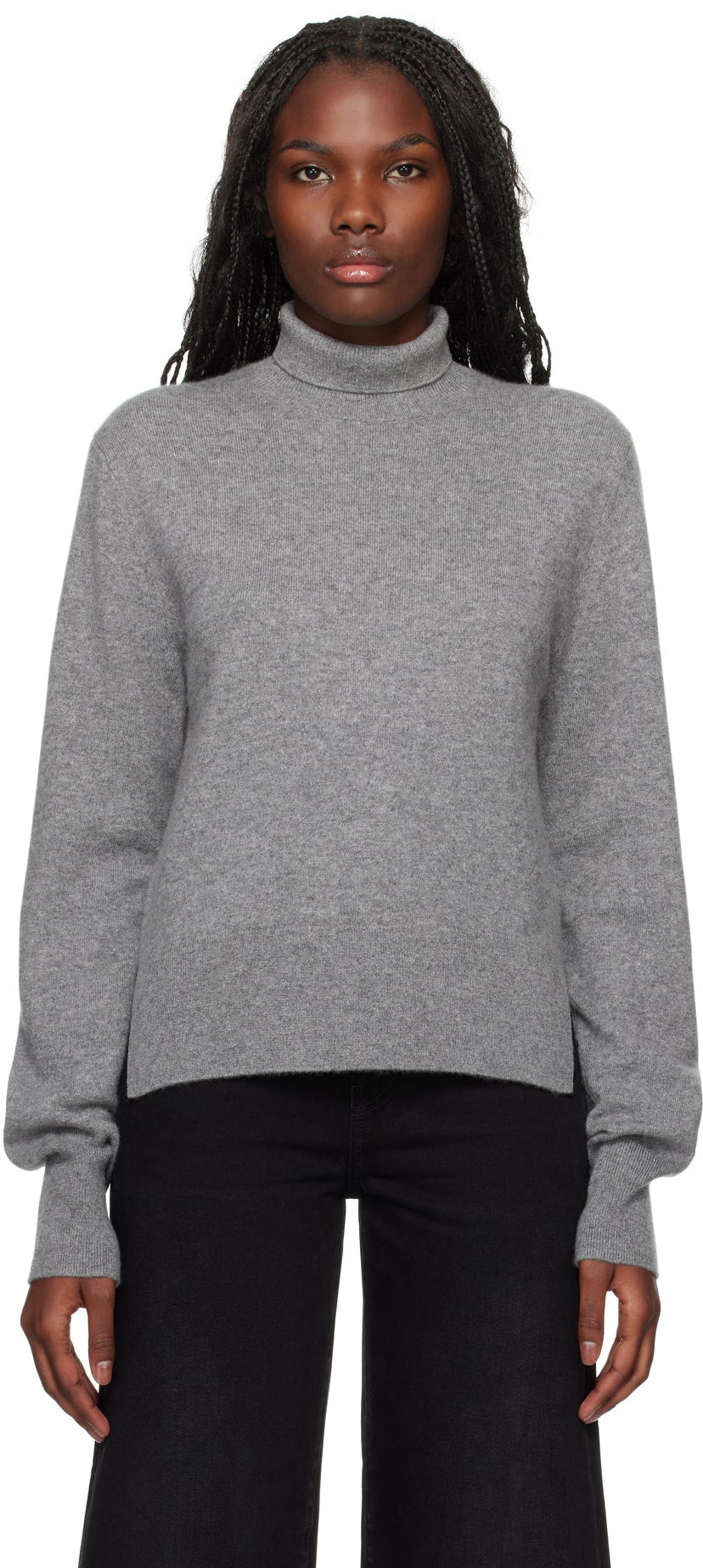 Cветр TOTEME TOTEME Cropped Turtleneck Sweater Сірий | 244-WRT0405-YA0016