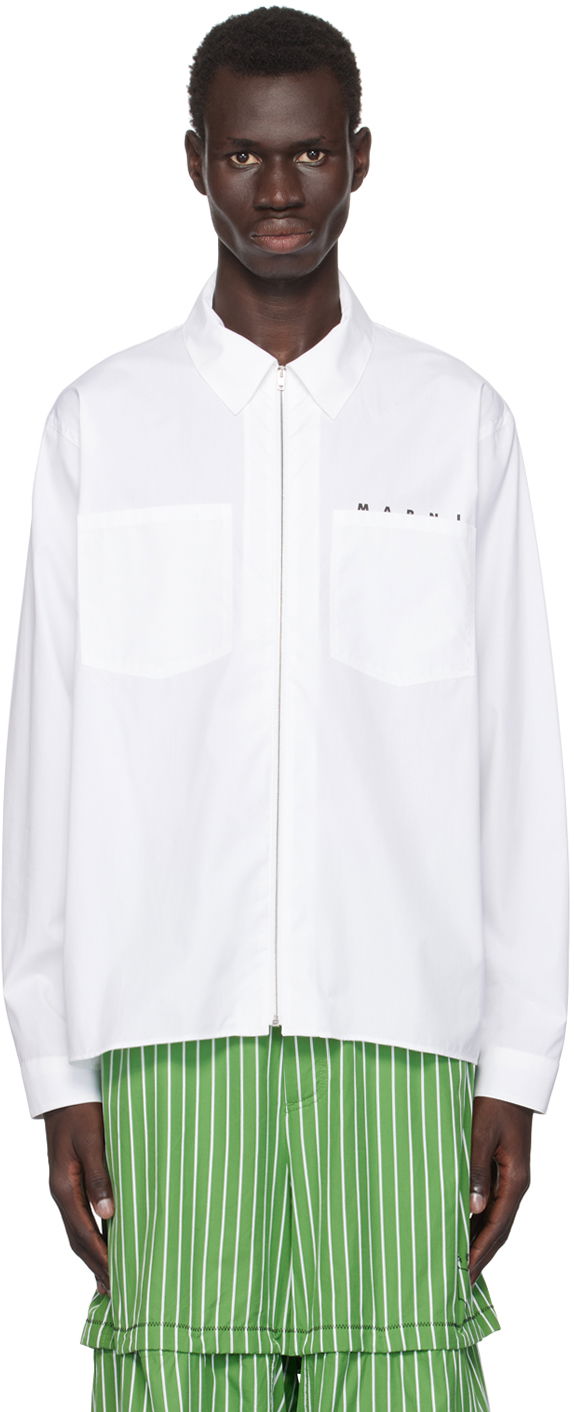 Сорочка Marni Zip Shirt білий | CUMU0297P0 USCT88