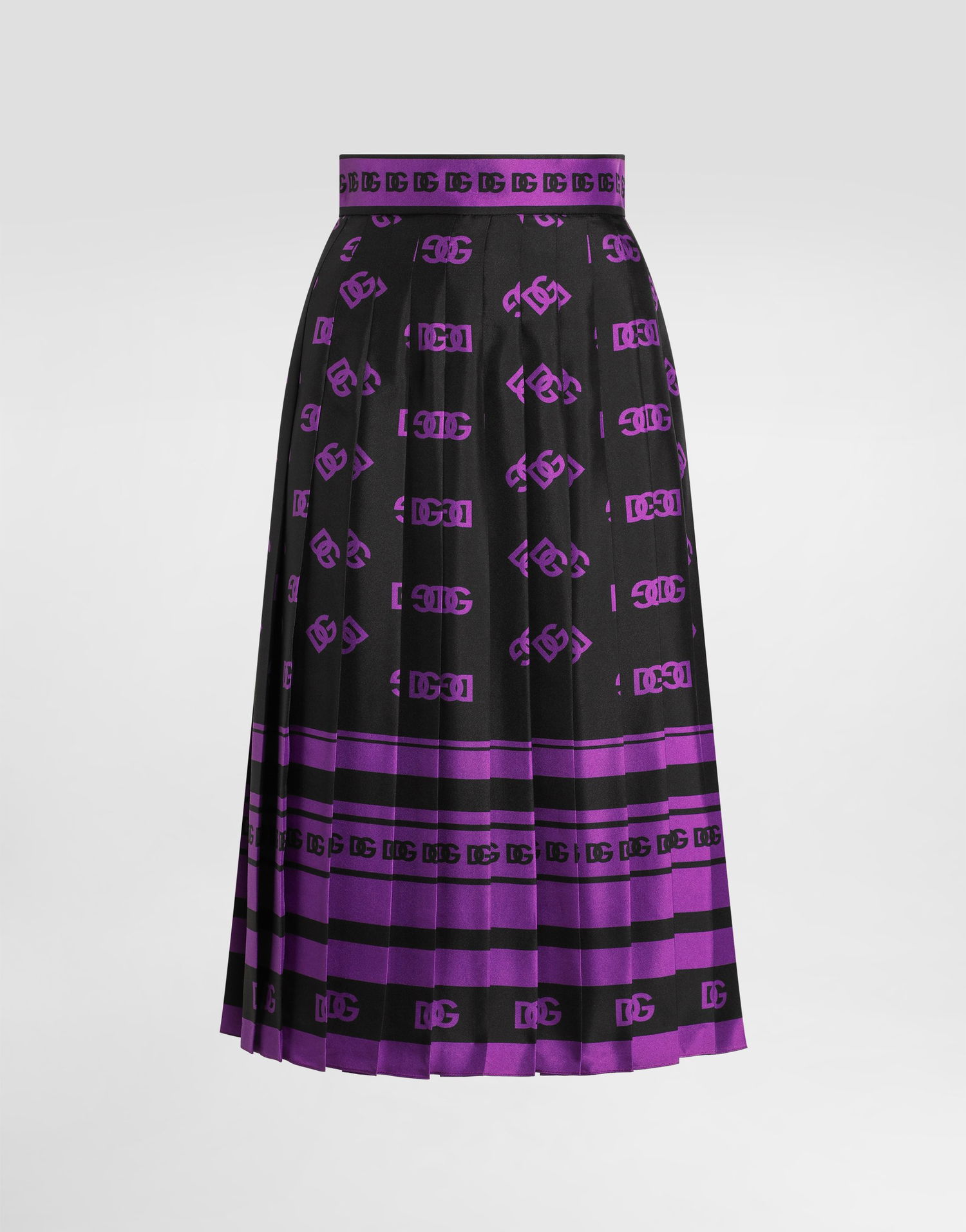 Спідниця Dolce & Gabbana Dolce & Gabbana DG Logo Print Long Pleated Skirt чорний | F4C2GTHI1Z7HN9BP, 0