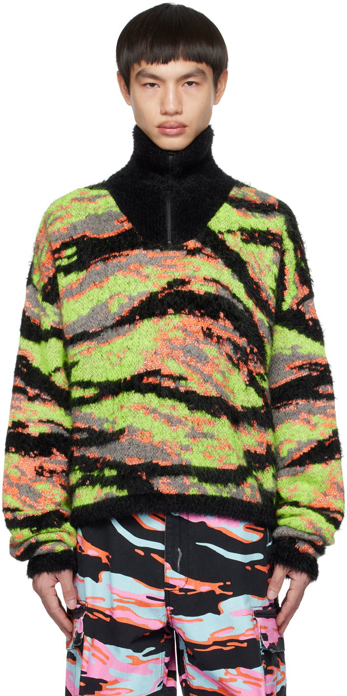 Cветр ERL ERL Camo-Print Mockneck Sweater чорний | ERL06N007