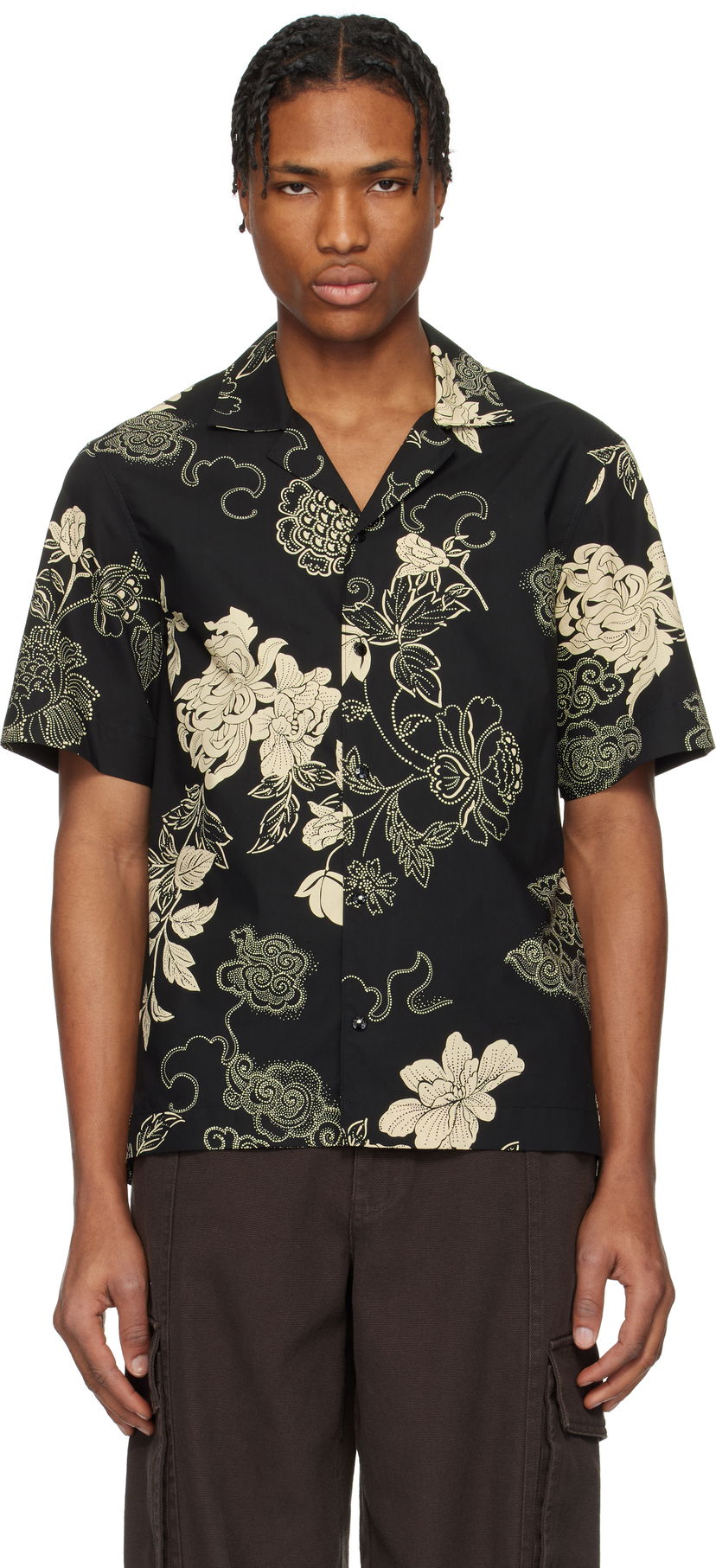 Сорочка Moncler Moncler Floral Print Cotton Shirt чорний | K10912F00018598I5