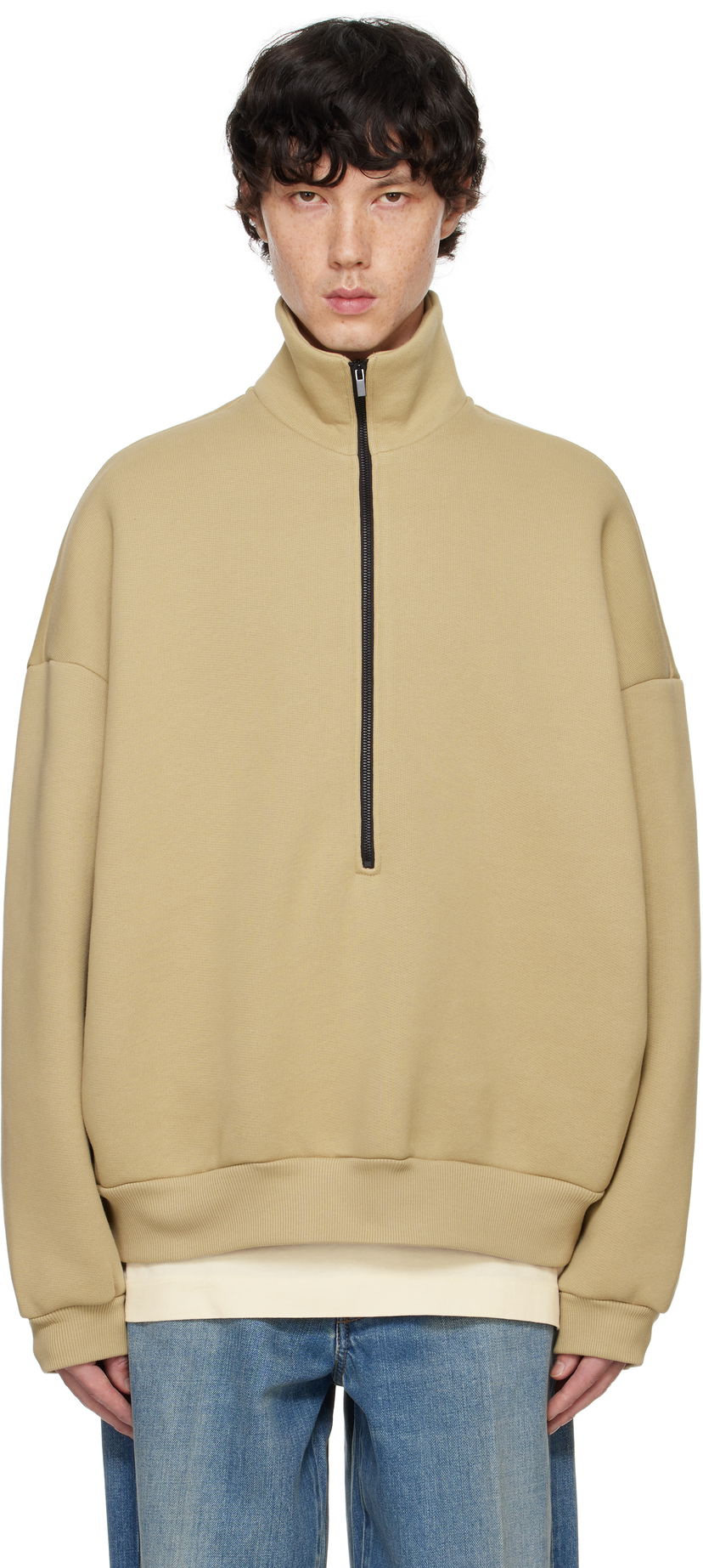 Світшоти Fear of God Half Zip Mockneck Sweatshirt бежевий | FG24FW50-1011FLC