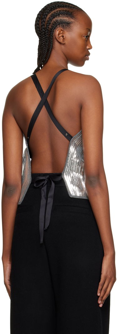 Бюстгальтер We11done We11done Sequin Camisole Top Сірий | WD-KT3-22-656-W-SV, 2