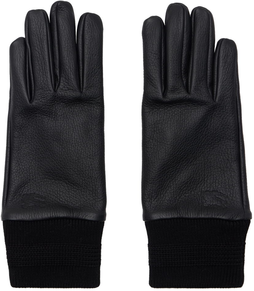 Рукавички Burberry Leather Gloves чорний | 8095571