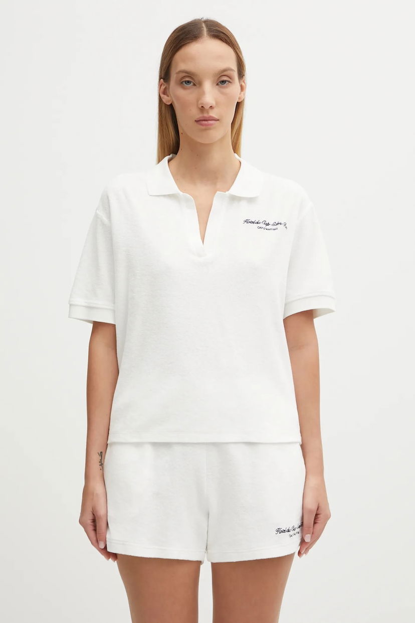 Сорочка поло Sporty & Rich Hotel du Cap-Eden-Roc Eden Script Terry Polo Shirt білий | TO00160673WH01