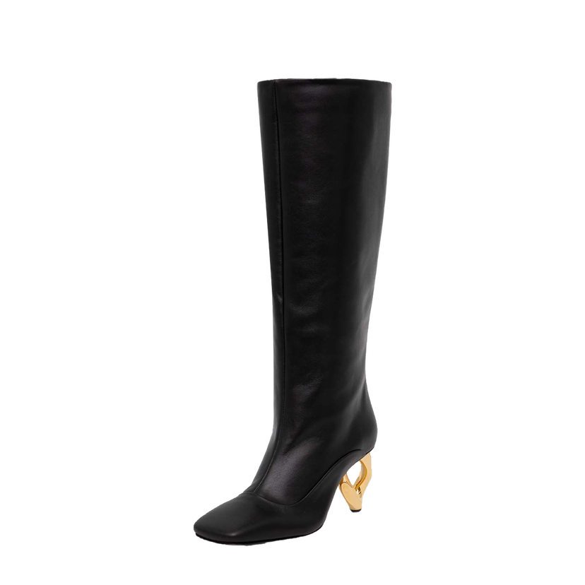 Кросівки та взуття JW Anderson Chain Heel Knee High Boots чорний | ANW43020A.999
