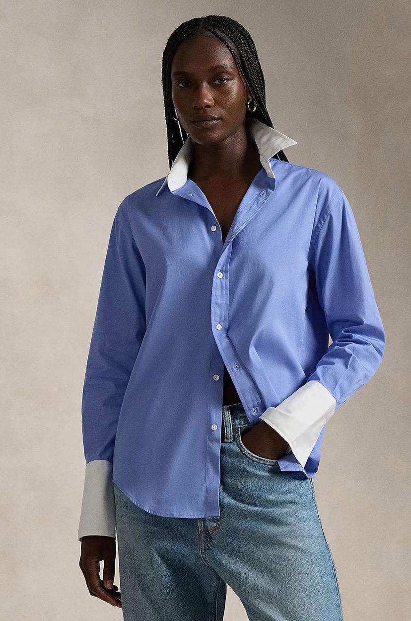 Сорочка Polo by Ralph Lauren Relaxed Fit Shirt With Classic Collar Синій | 211891426
