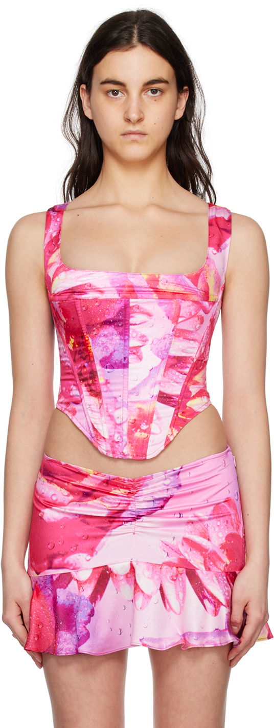 Спідниця Miaou Miaou Campbell Floral Print Corset Top Рожевий | 7020SS4DYR