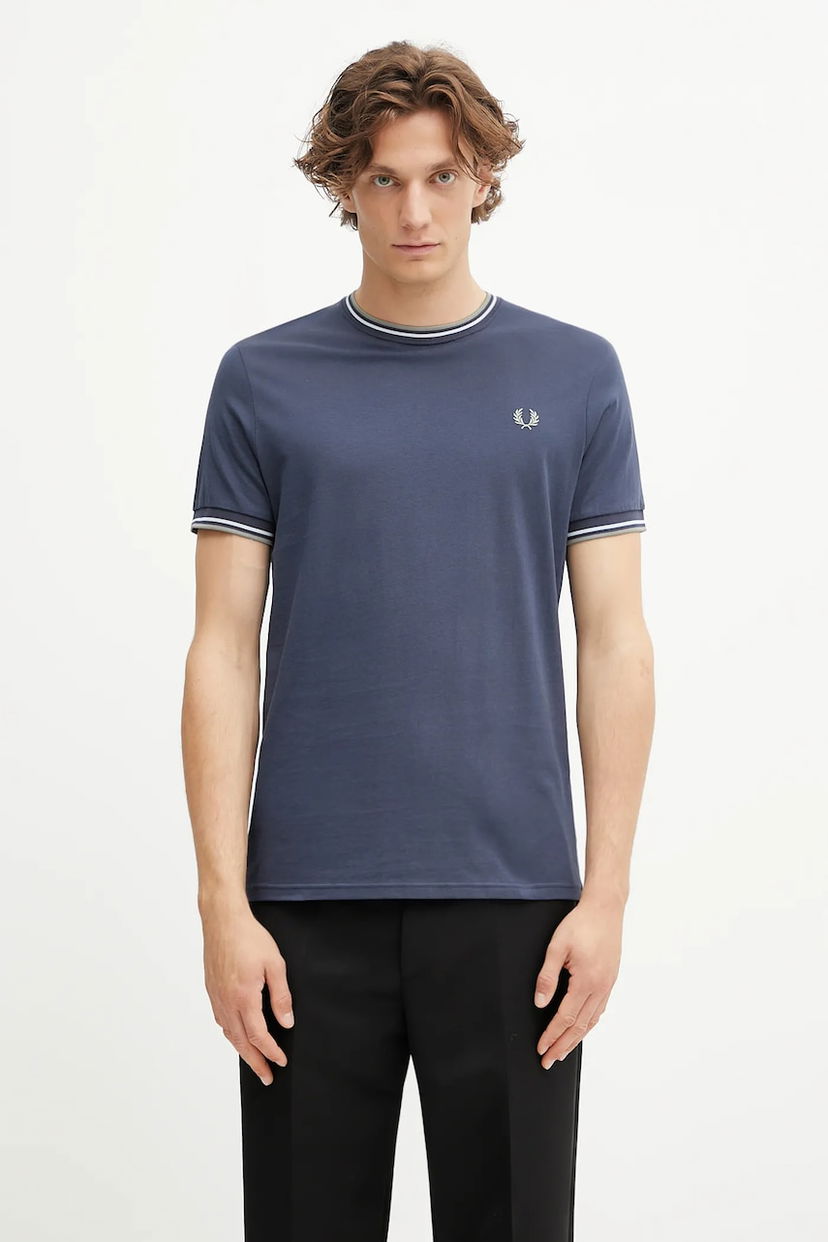 Футболка Fred Perry Fred Perry Tipped Ringer T-Shirt темно-синій | M1588V