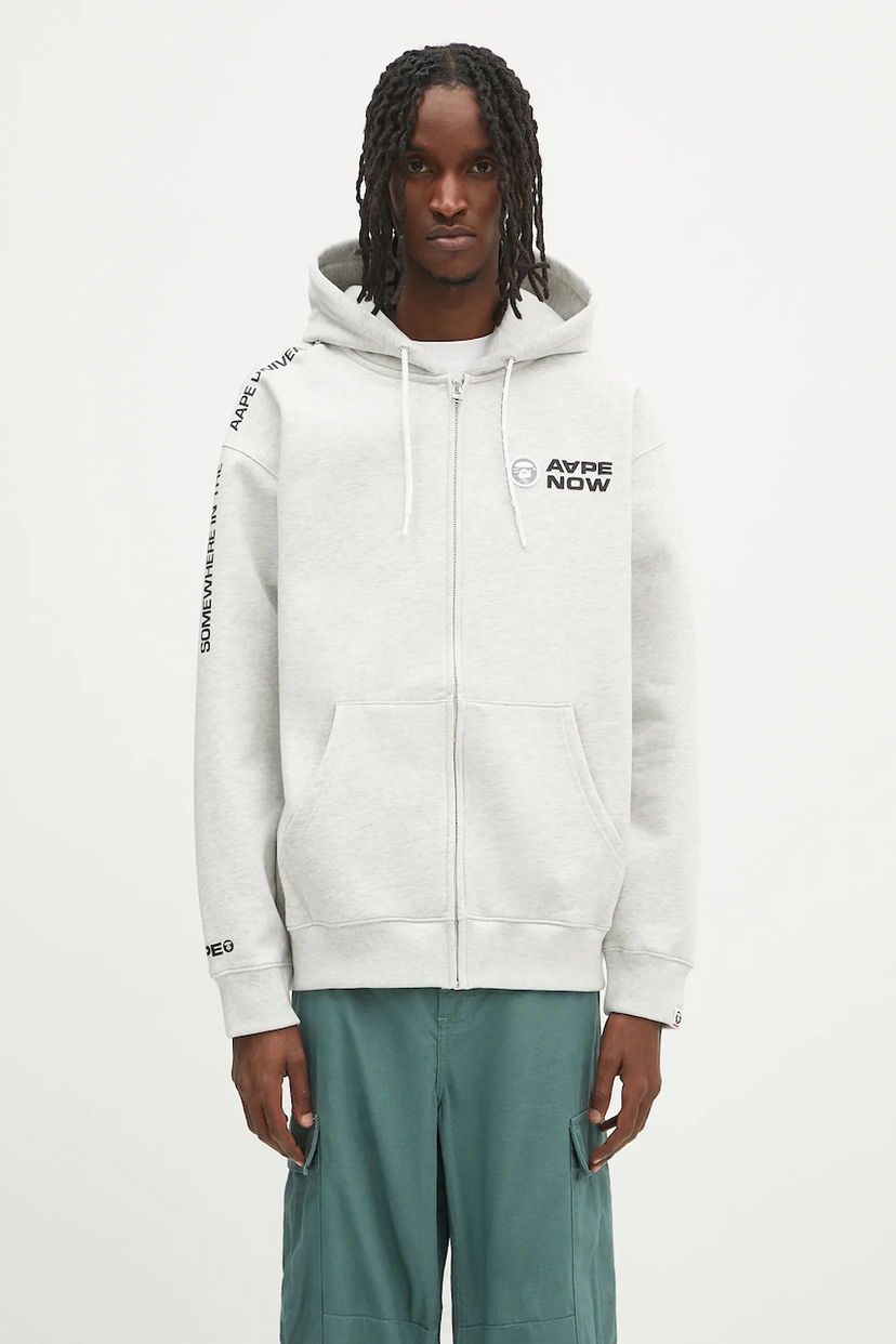 Світшоти AAPE by A Bathing Ape AAPE Now Zip Up Hoodie Сірий | AAPSWMB327XAN
