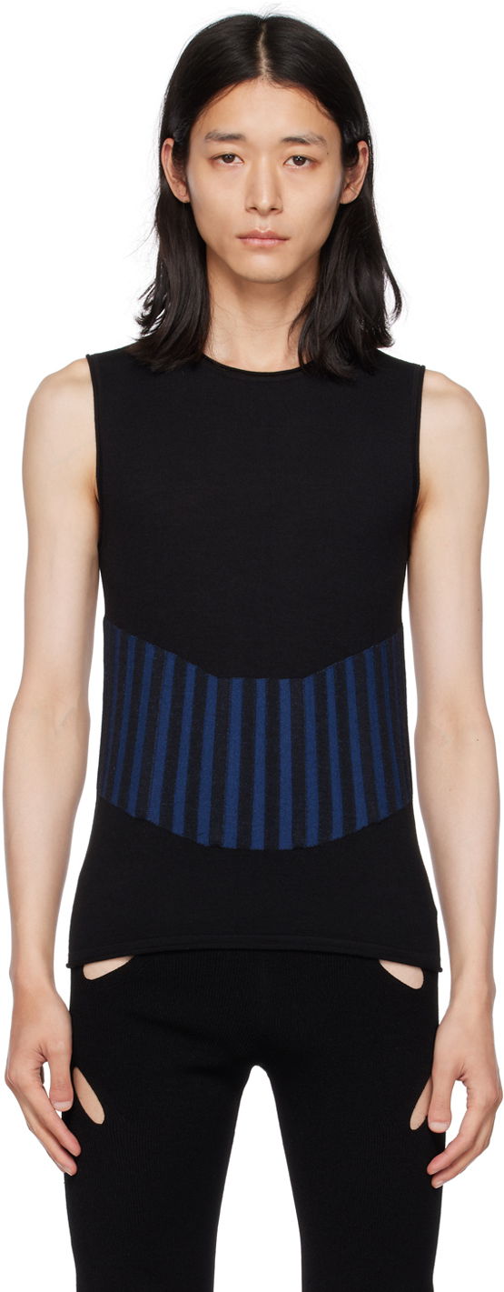 Безрукавка Dion Lee Ribbed Knit Tank Top чорний | C7103F22