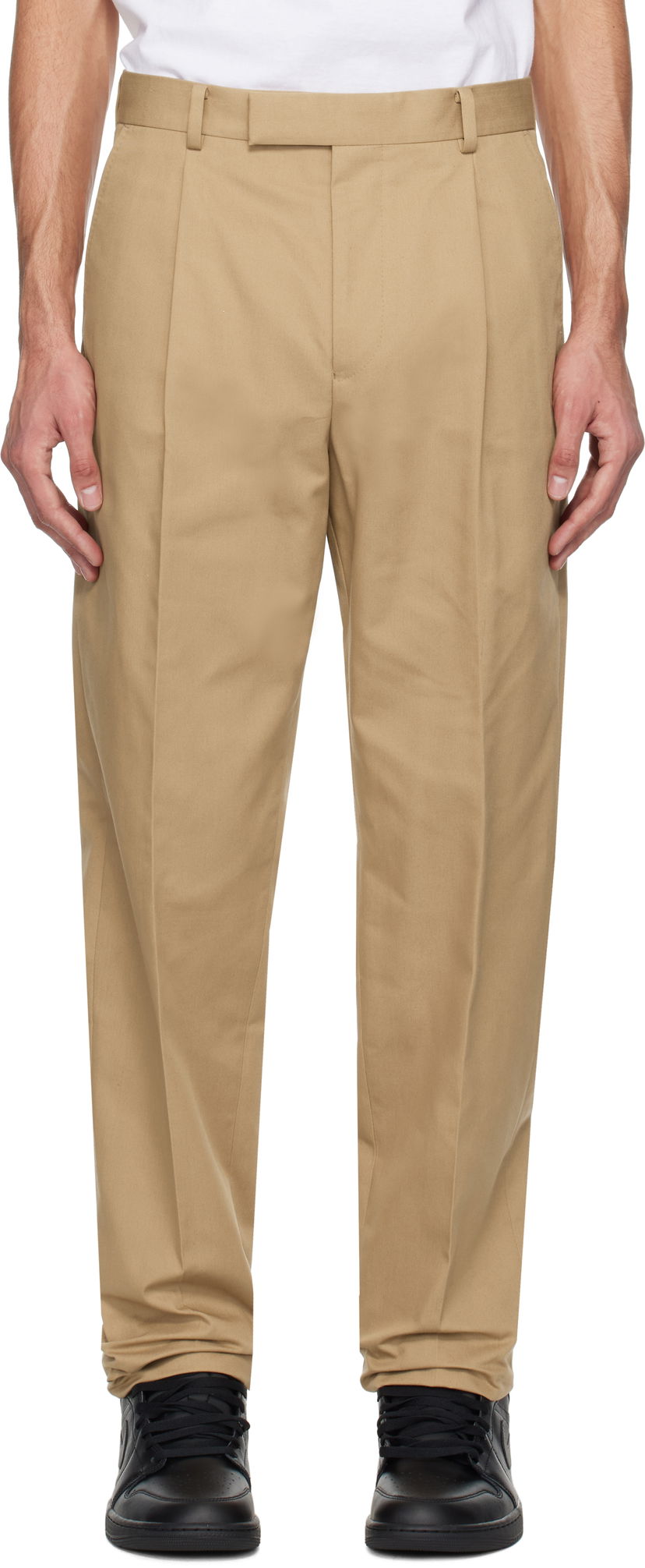 Штани WACKO MARIA WACKO MARIA Pleated Trousers бежевий | 25SSE-WMP-TR01