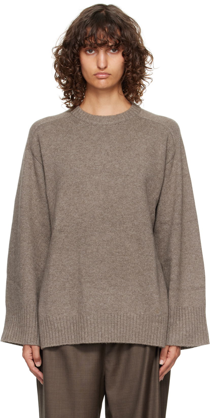 Cветр Loulou de Saison Loulou de Saison Safi Cashmere Blend Sweater Коричневий | SAFI LDS
