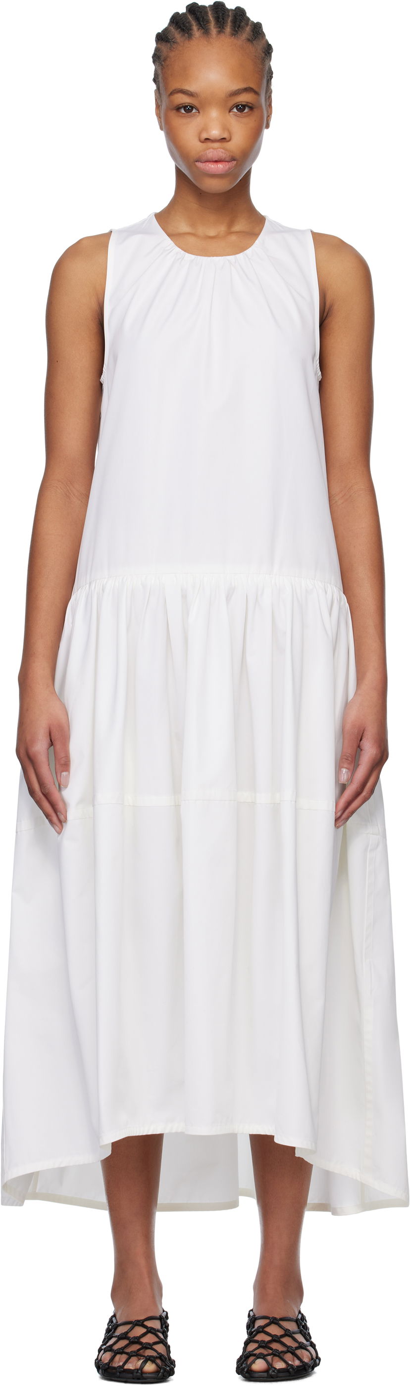 плаття Jil Sander Jil Sander Crew-Neck Midi Dress білий | J02CT0452_J45002