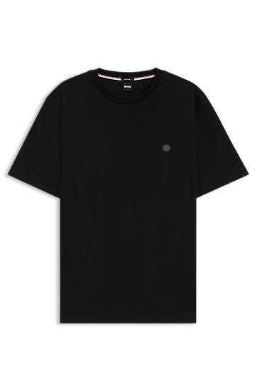 Футболка BOSS Regular Fit Cotton T-Shirt with Double B Monogram чорний | 50520298