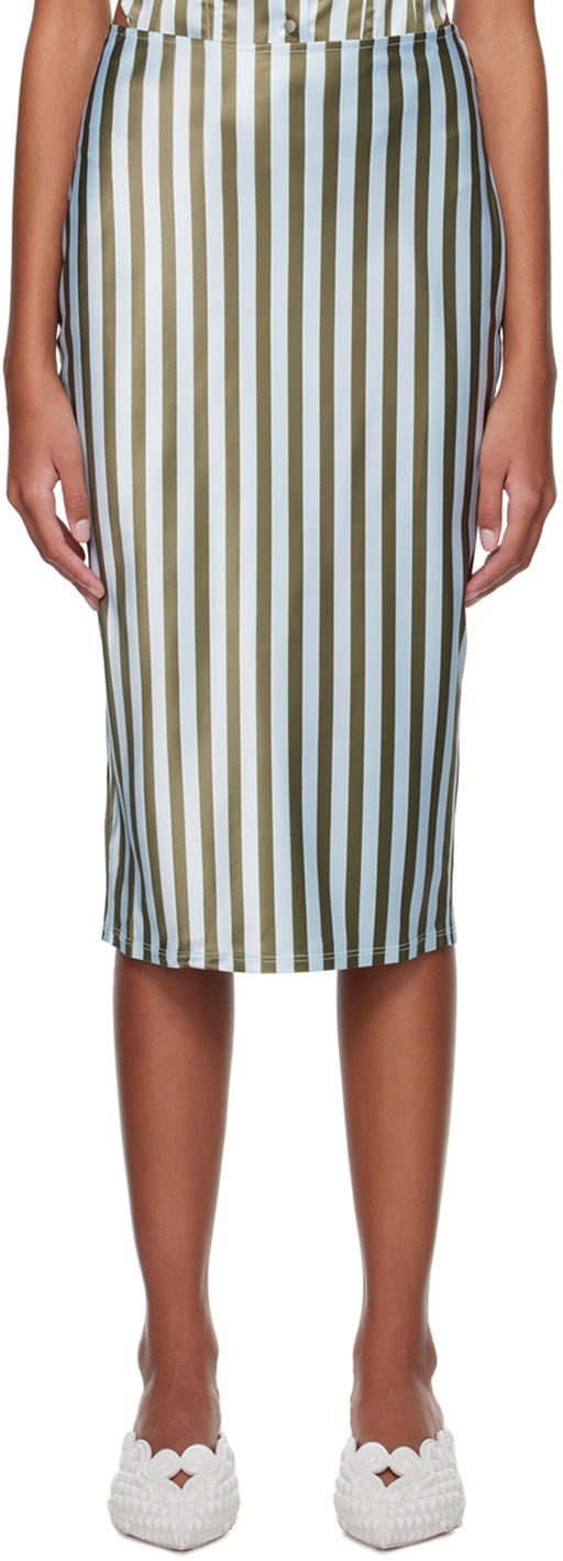 Спідниця Miaou Miaou Verona Striped Midi Skirt Синій | 4033SS3DVG