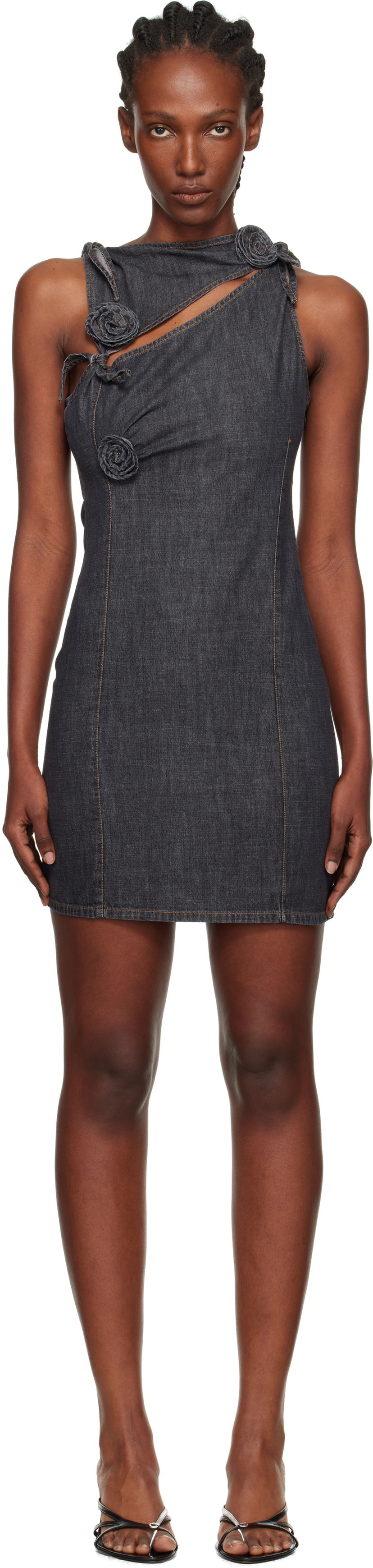 плаття Coperni Flower Denim Minidress Сірий | COPR158F2046