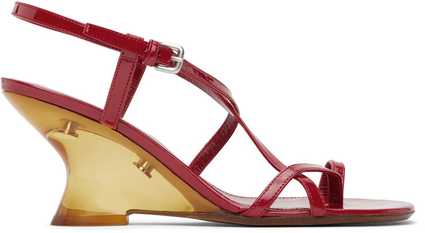 Догляд за взуттям Dries Van Noten Dries Van Noten Patent Leather Heeled Sandals Червоний | WS251-1644-189