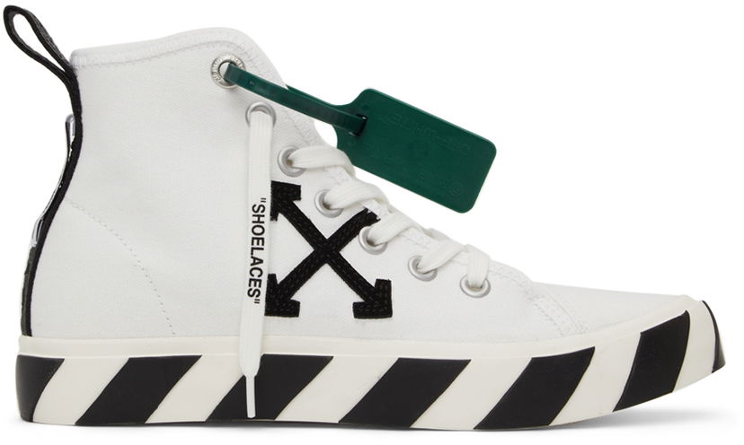 Кросівки та взуття Off-White Mid Vulcanized "White & Black" білий | OMIA119C99FAB0010110