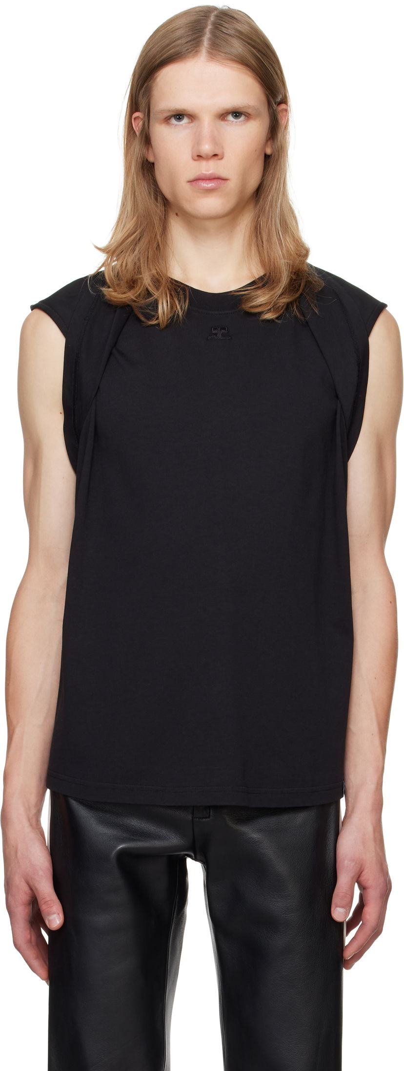 Безрукавка Courrèges Courrèges Draped Tank Top чорний | 324JDE081JS0107
