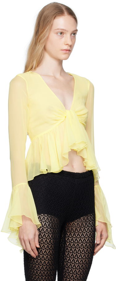 Сорочка Blumarine Blumarine Ruffled Tie-Front Blouse Рожевий | P344C005A, 4