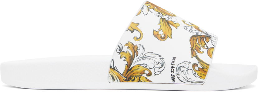 Кросівки та взуття Versace Versace Jeans Couture Outline Barocco Pool Slides білий | E78YA3SQ4_EZS365