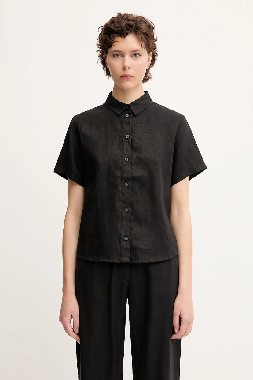 Сорочка Samsoe Samsoe Samsoe Samsoe MINA Linen Regular Fit Collared Shirt чорний | F23900009