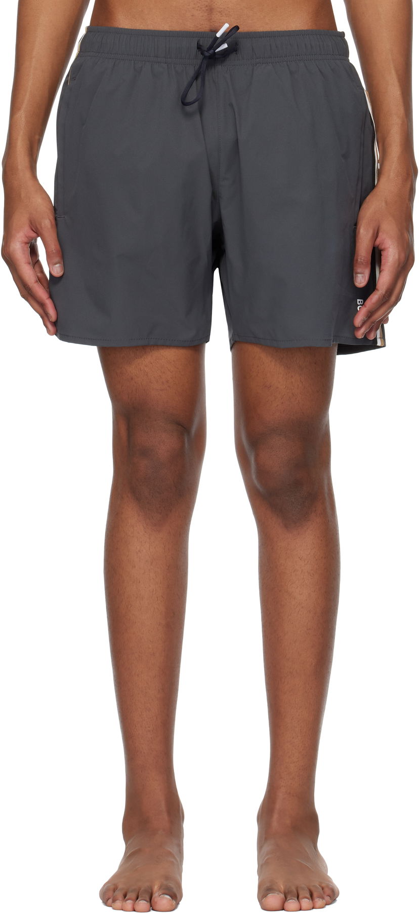 Купальники BOSS Signature Stripe Swim Shorts Сірий | 50528291