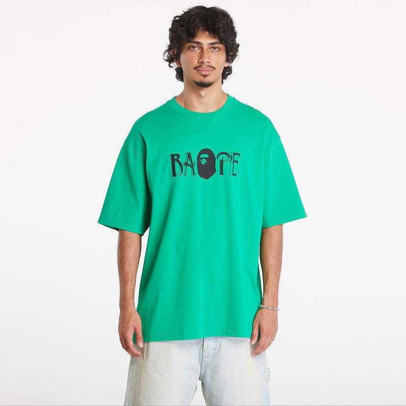 Футболка BAPE A BATHING APE Screen Print Logo Relaxed Fit Short Sleeve Tee Green Зелений | 001TEK801347M GRN