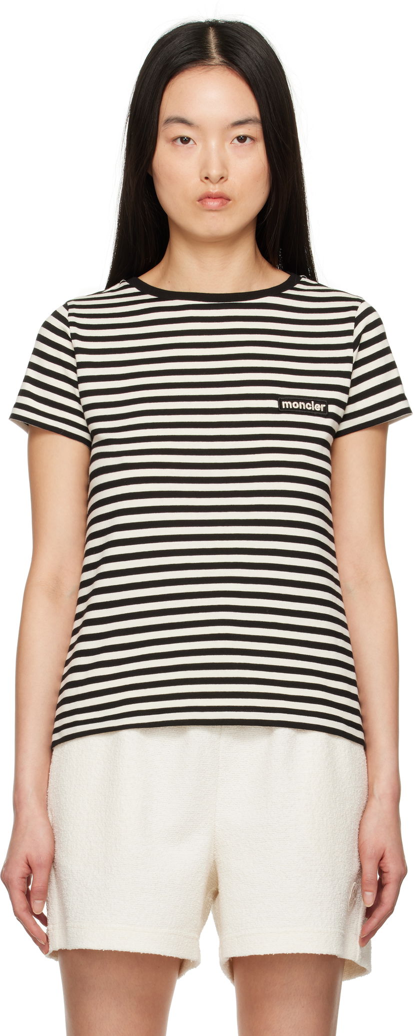 Футболка Moncler Moncler Striped T-Shirt чорний | K10938C0004989AZC