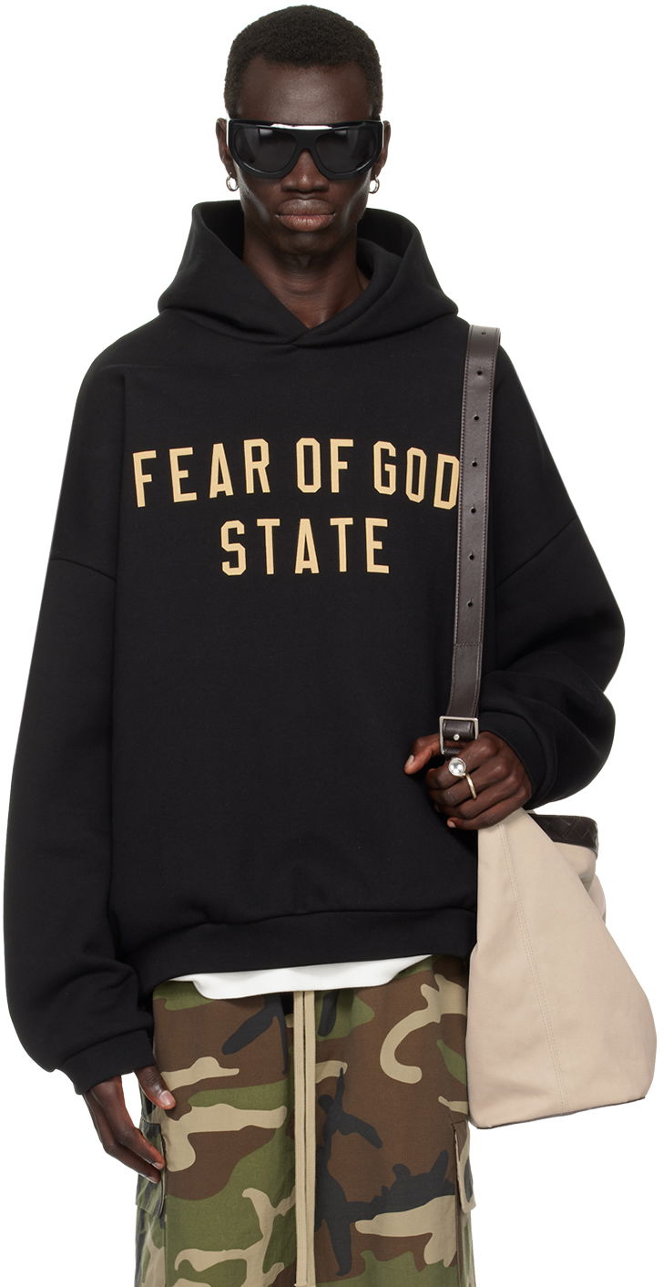 Світшоти Fear of God Fear of God ESSENTIALS Printed Logo Hoodie чорний | 192BT246250F