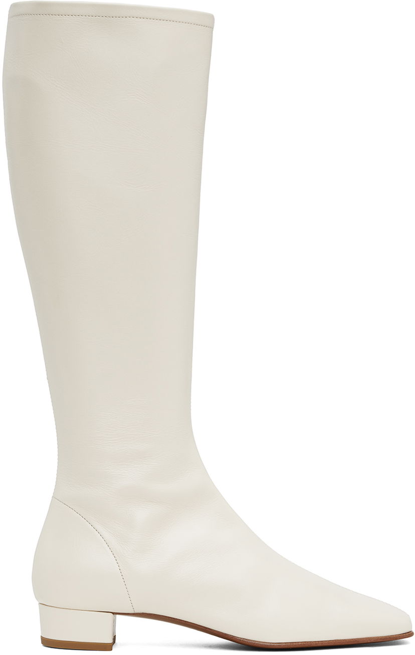 Кросівки та взуття BY FAR Leather Knee-High Boots білий | 19FWEDIDFHL