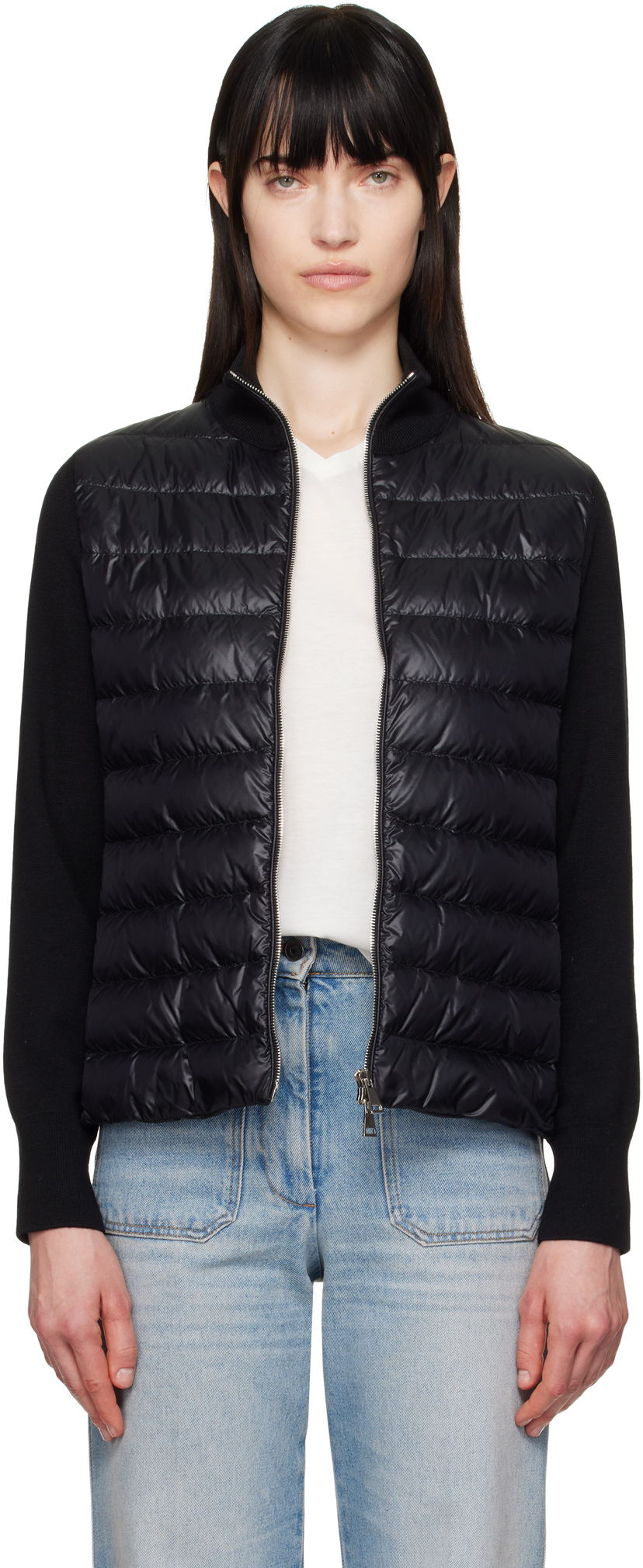 Cветр Moncler Moncler Padded Wool Zip-Up Jacket чорний | K10939B00025M1131