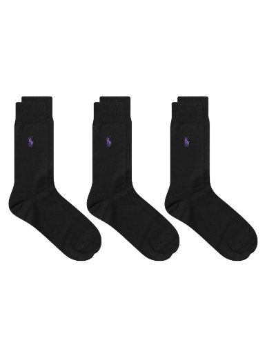 Шкарпетки Polo by Ralph Lauren Mercerized Sock - 3 Pack чорний | 449653635005