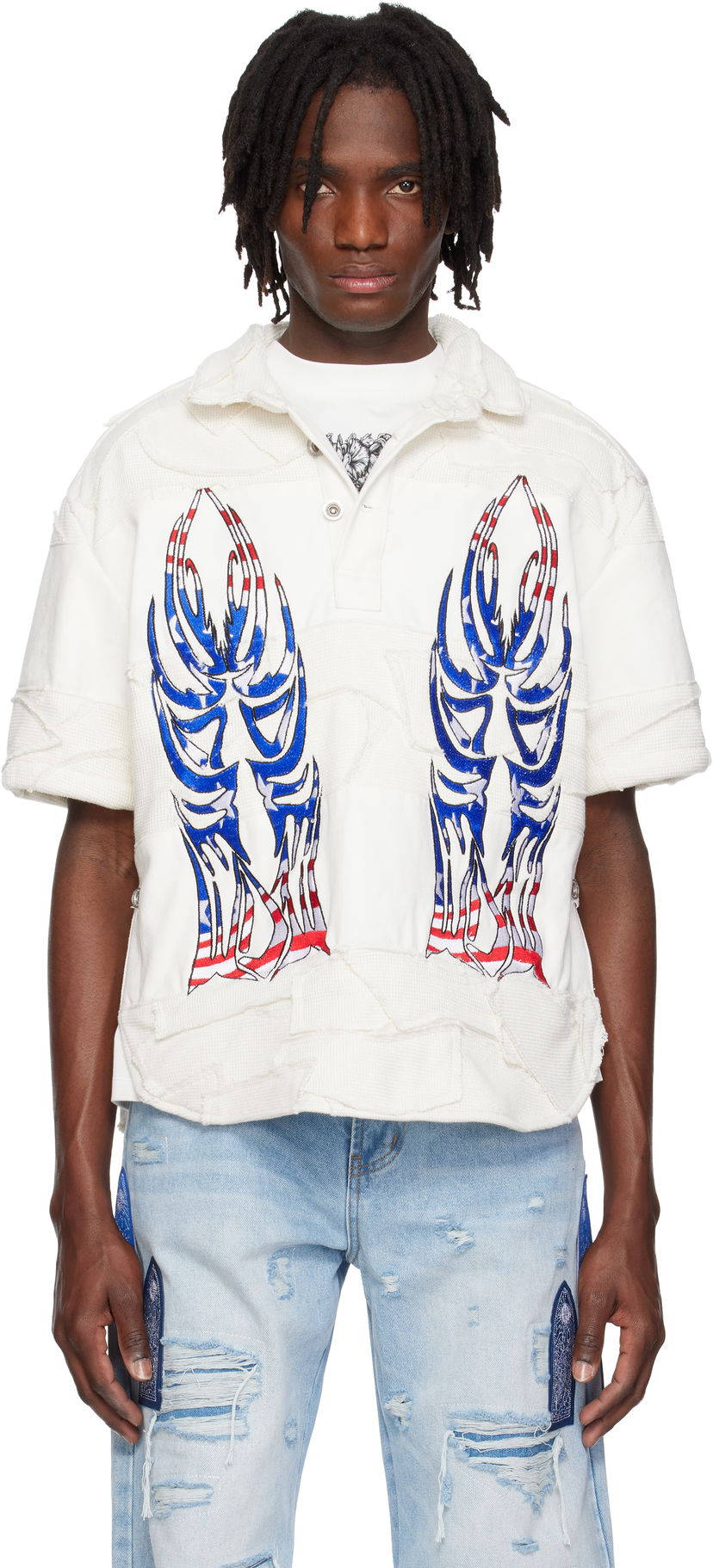 Сорочка поло Who Decides War Who Decides War Winged Glory Polo білий | 1110250019SS25