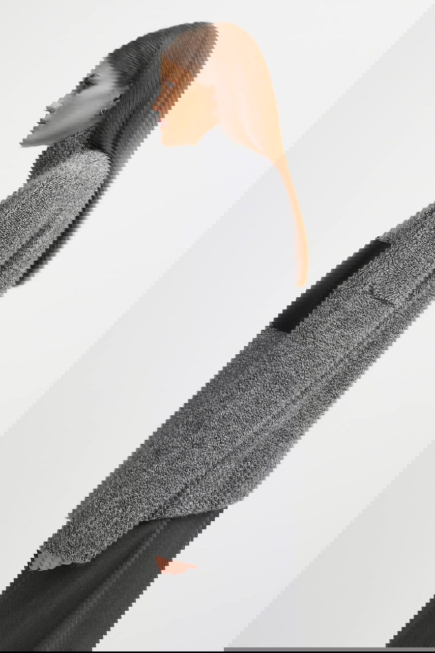 Cветр JW Anderson JW Anderson Turtleneck Wool Blend Sweater with Leather Patch Pocket Сірий | KW1292.YN0367, 1