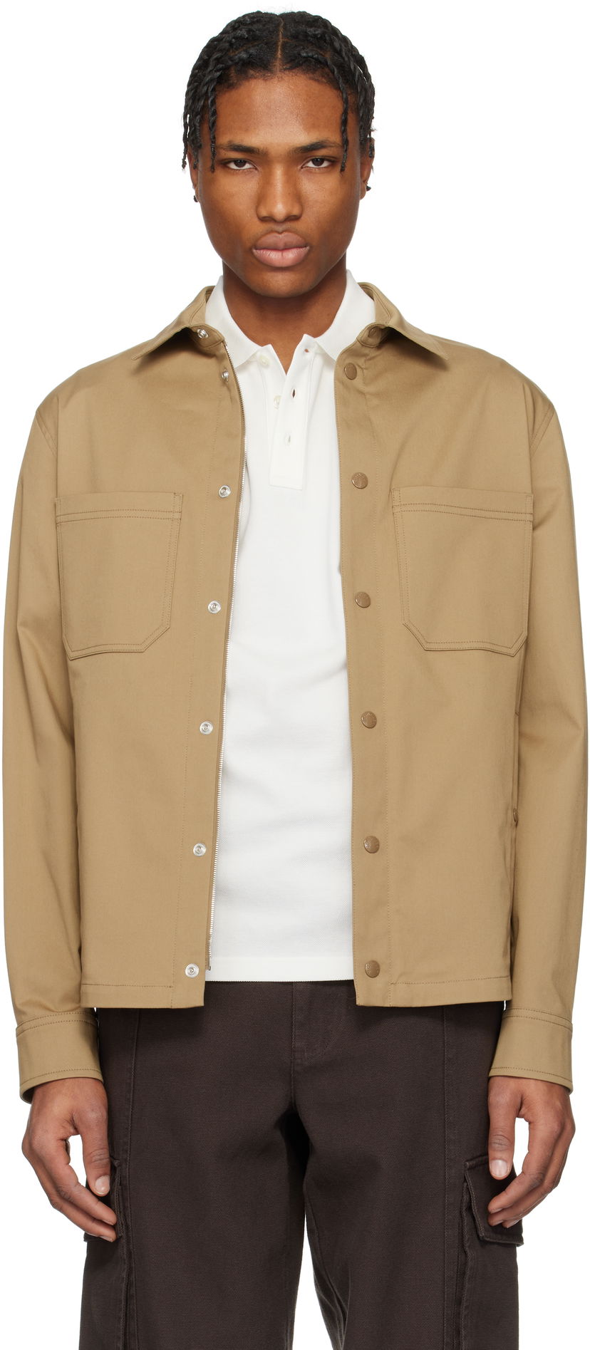 Сорочка Moncler Moncler Cotton Gabardine Overshirt бежевий | K10912F0002257448