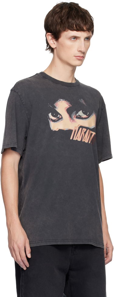 Футболка ISABEL MARANT Hugo Graphic Print Crewneck T-shirt чорний | 25ATS0149HA-C3N05H, 1