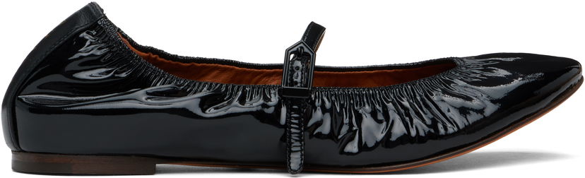 Одяг LANVIN Lanvin Mary Jane Glossy Leather Ballerinas чорний | FW-BAMB05-GLOS-H24