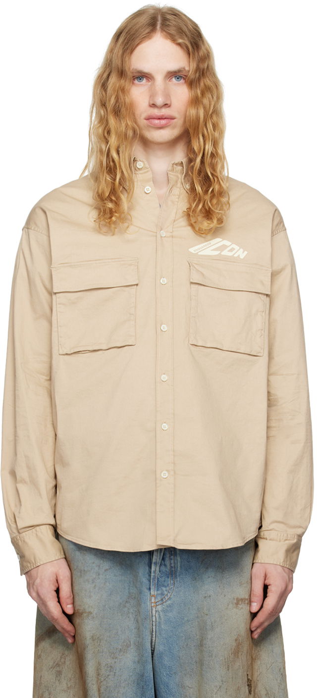 Сорочка DSQUARED2 Icon Dropped Shoulder Shirt бежевий | S79DL0051_S35175