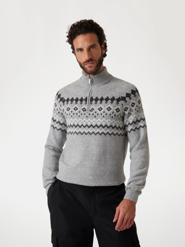 Cветр GUESS Guess Nordic Wool-Blend Half-Zip Sweater Сірий | M4PR59Z3LQ0