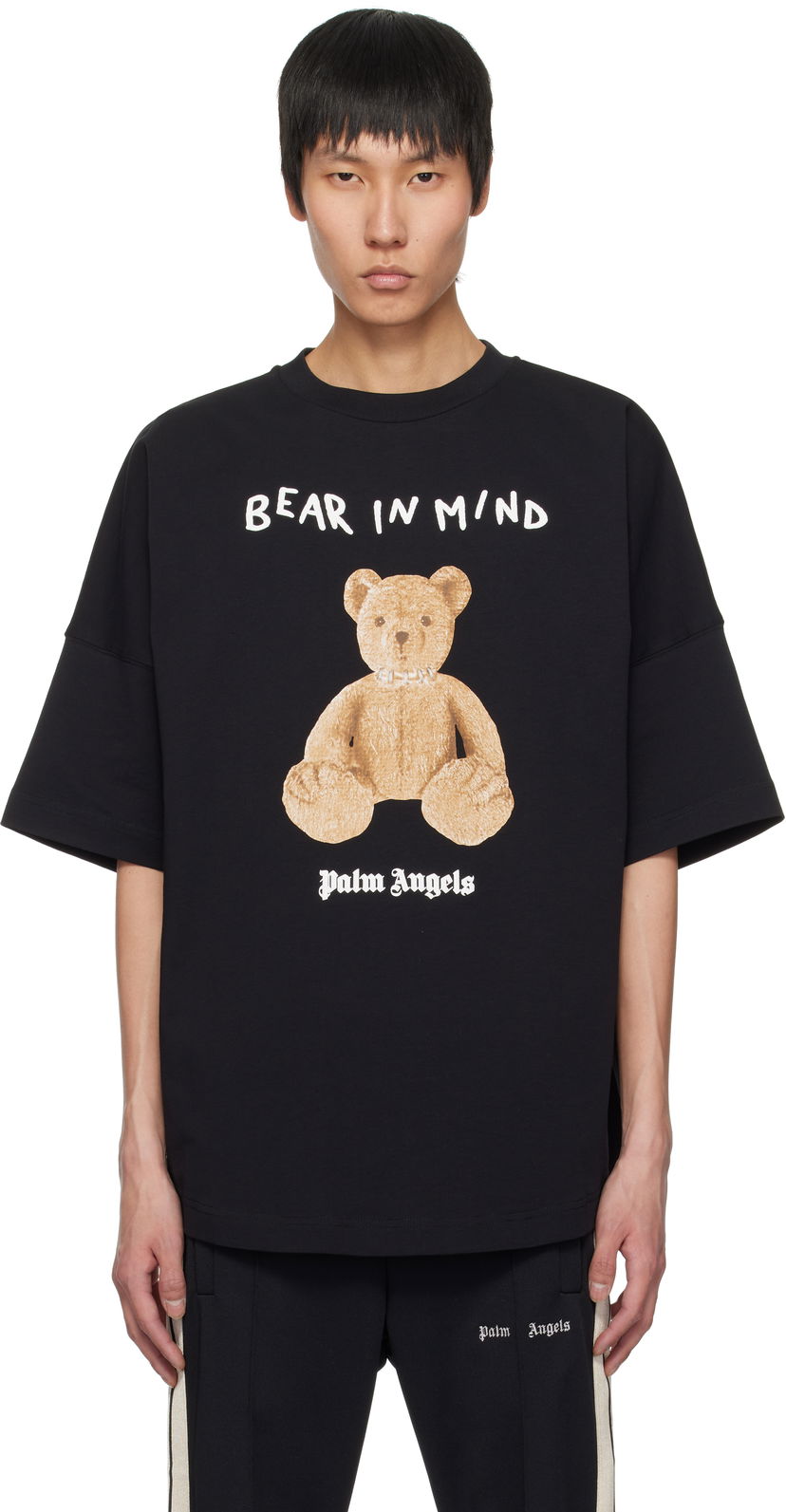 Футболка Palm Angels Palm Angels 'Bear in Mind' Oversize T-Shirt чорний | PMAA002S25JER0021060