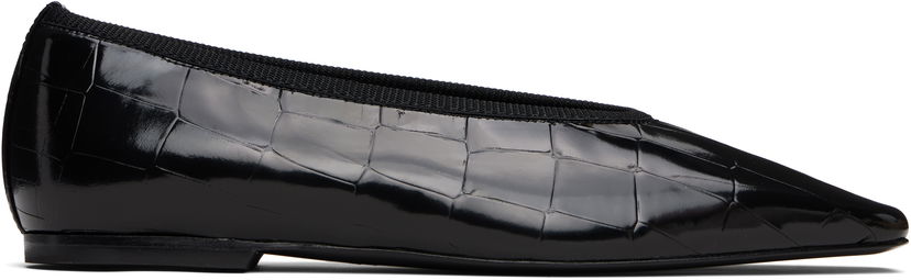 Догляд за взуттям TOTEME TOTEME Minimalist Croco-Embossed Ballerina Flats чорний | 253-WAS0218-LE0153
