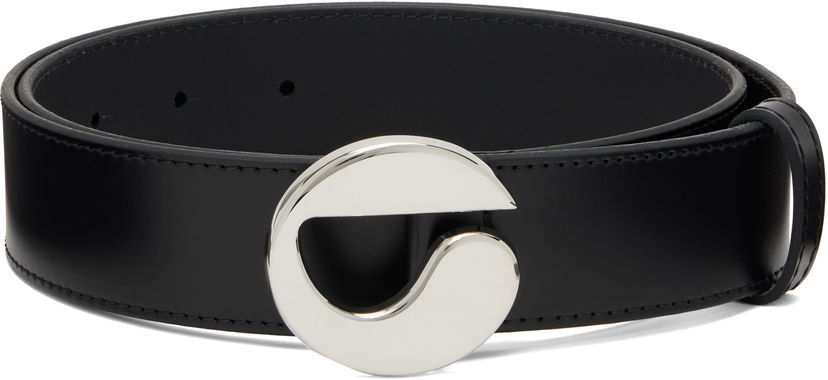 Ремені Coperni Coperni Logo Buckle Leather Belt чорний | COPBE12F6025