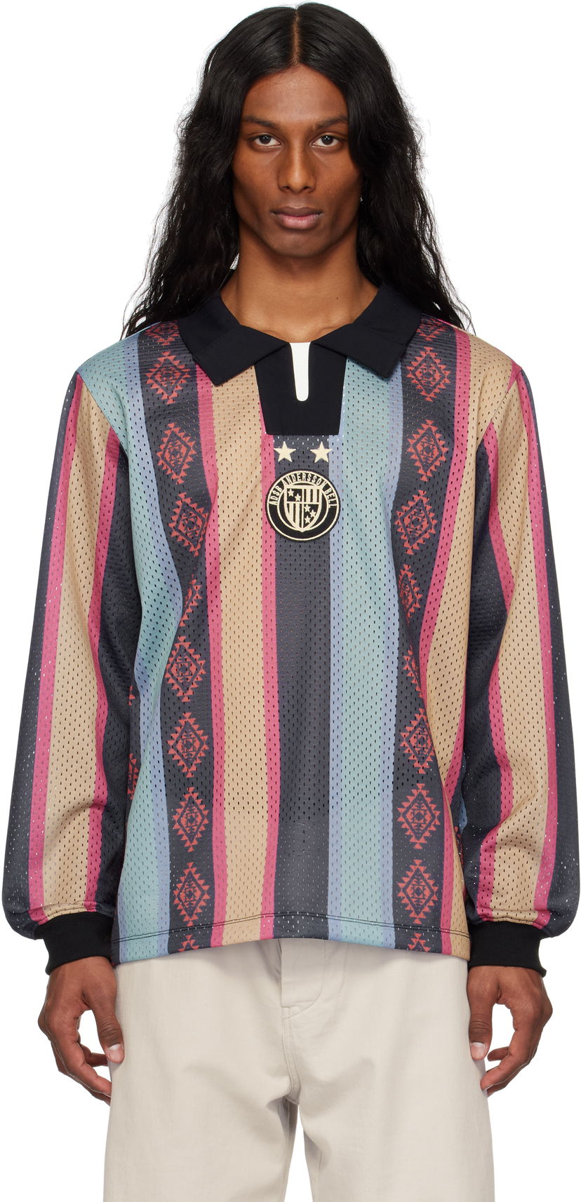 Джерсі Andersson Bell Andersson Bell Navajo Stripe Long Sleeve Polo Різнокольоровий | atb1297m