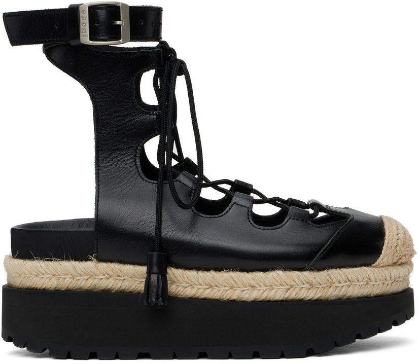 Догляд за взуттям sacai Sacai Ghillie Heeled Sandals чорний | 25-07920