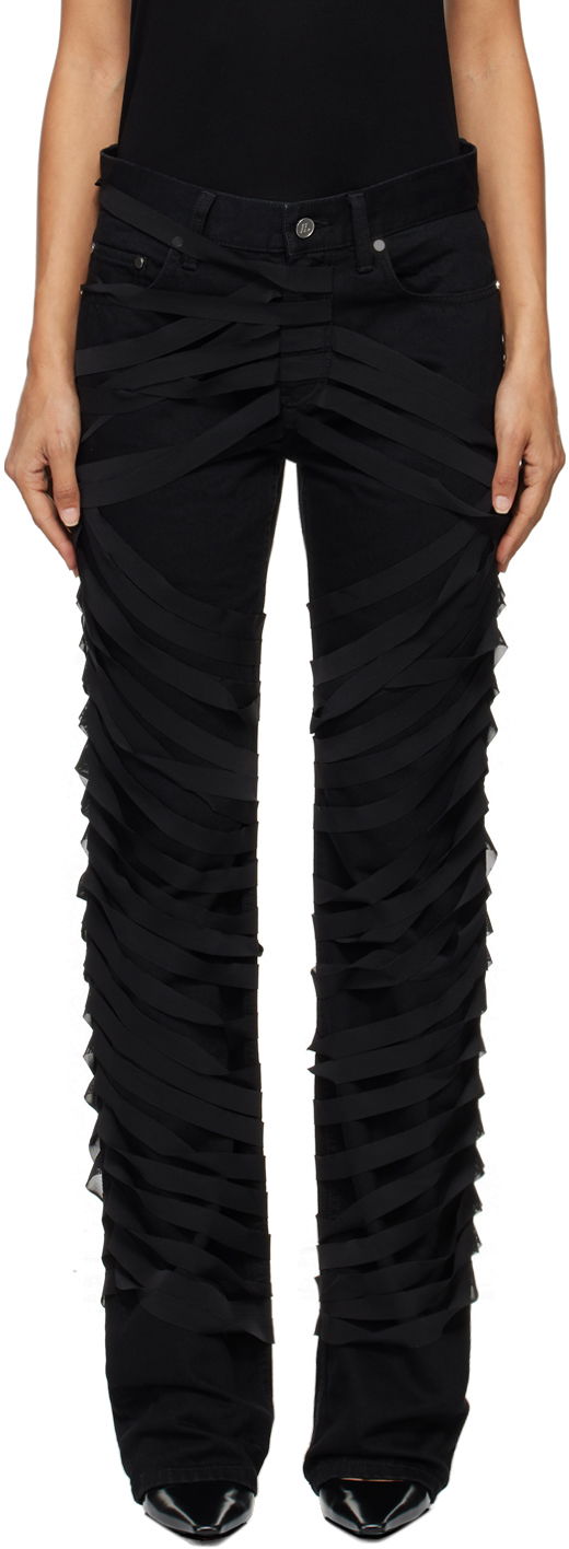 Джинси Helmut Lang Ribbons Decorated Worker Pants чорний | O06DW201