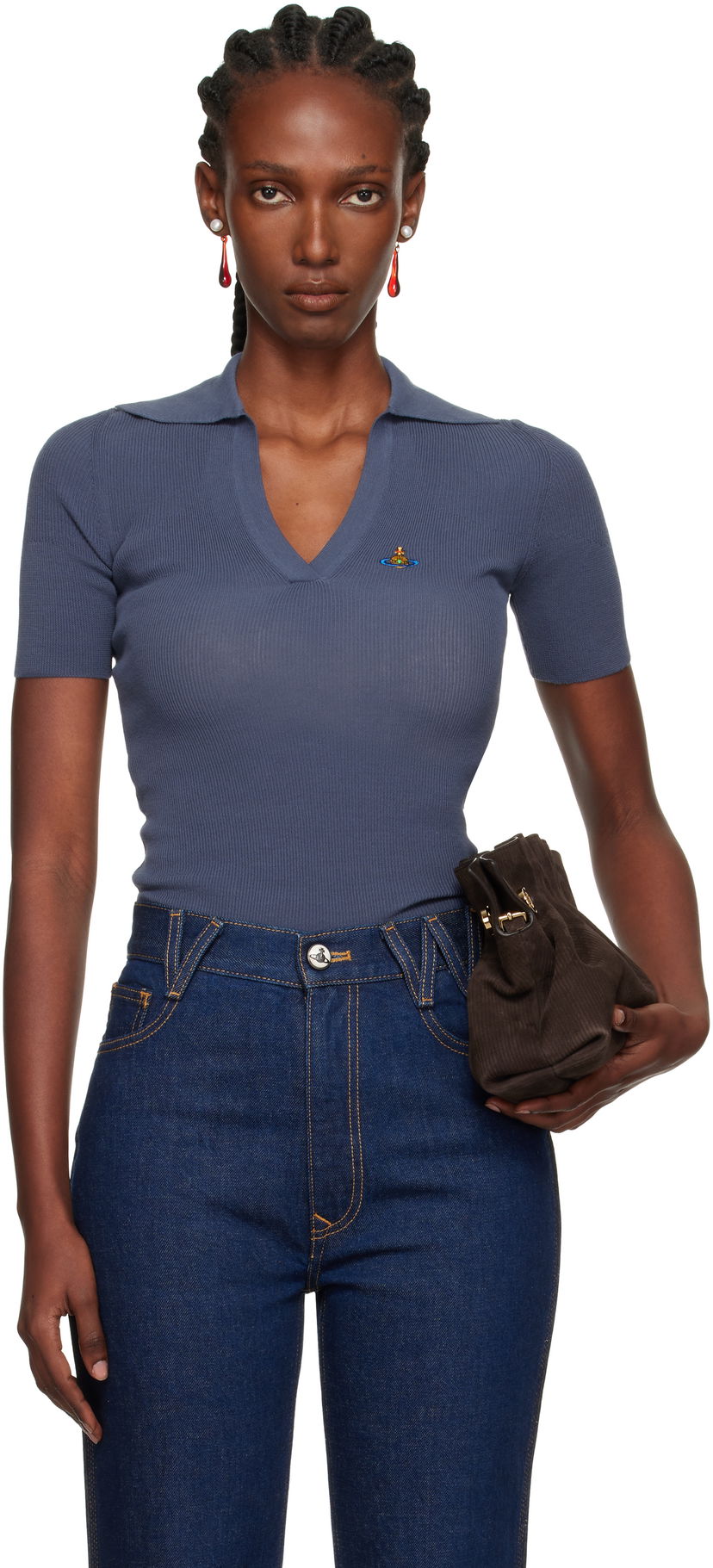 Сорочка поло Vivienne Westwood Vivienne Westwood Marina Knit Polo Синій | 18030040-Y003F-